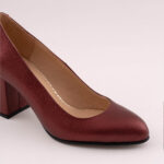 Pantofi Bordo cu Toc Gros Vagam0682 - imagine 3