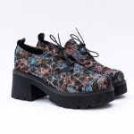 Pantofi Negri cu Imprimeu si Talpa Inalta Vagam 1948