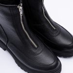 Ghete Negre Scurte cu Fermoar Vagam1822 - imagine 2