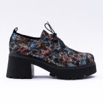 Pantofi Negri cu Imprimeu si Talpa Inalta Vagam 1948 - imagine 3