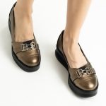 Pantofi Aurii cu Talpa Inalta Vagam1746 - imagine 4