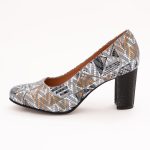 Pantofi Gri cu Toc Gros Vagam1126 - imagine 2