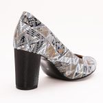 Pantofi Gri cu Toc Gros Vagam1126 - imagine 3