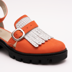 Pantofi Casual Decupati Portocalii Vagam 0936 - imagine 3