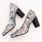 Pantofi Gri cu Toc Gros Vagam1126 - imagine 6