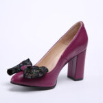 Pantofi Mov cu Toc Gros Vagam0478 - imagine 3