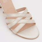 Sandale Crem cu Toc Gros Scurt 1384 - imagine 3