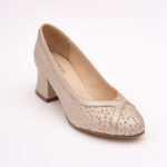 Pantofi Aurii cu Toc Gros Vagam0785