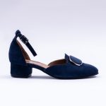 Pantofi Bleumarin Decupati cu Toc Scurt Vagam1996 - imagine 2