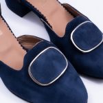 Pantofi Bleumarin Decupati cu Toc Scurt Vagam1996 - imagine 4