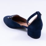 Pantofi Bleumarin Decupati cu Toc Scurt Vagam1996 - imagine 3
