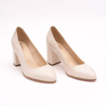 Pantofi Crem cu Toc Gros Vagam0758 - imagine 7