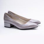 Pantofi Gri Sidefat cu Toc Gros Scurt Vagam1732 - imagine 6