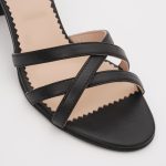 Sandale Negre cu Toc Gros Scurt 1381 - imagine 4