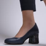 Pantofi Bleumarin cu Toc Gros Vagam0325 - imagine 3