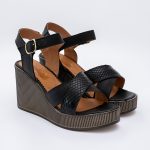 Sandale Negre cu Talpa Inalta Tip Platforma Vagam 1805 - imagine 2