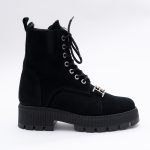 Ghete Negre cu Siret si Fermoar Lateral Vagam1666 - imagine 4