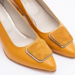 Pantofi Galbeni Mustar cu Toc Gros Vagam1614 - imagine 4