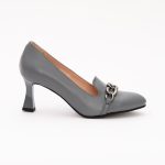 Pantofi Gri cu Toc Mic Subtire Vagam1321 - imagine 2