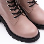Ghete Roz Pudra cu Siret si Fermoar Lateral Vagam1650 - imagine 4