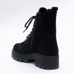 Ghete Negre cu Siret si Fermoar Lateral Vagam1666 - imagine 3