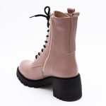 Ghete Roz Pudra cu Siret si Fermoar Lateral Vagam1650 - imagine 3