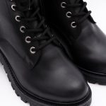 Ghete Negre cu Siret si Fermoar Lateral Vagam1655 - imagine 4