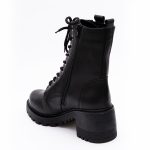 Ghete Negre cu Siret si Fermoar Lateral Vagam1655 - imagine 2