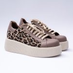 Pantofi Roz Pudra cu Siret si Talpa Inalta Vagam 1900 - imagine 2