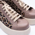 Pantofi Roz Pudra cu Siret si Talpa Inalta Vagam 1900 - imagine 4