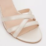 Sandale Crem cu  Toc Gros Scurt 1394 - imagine 4