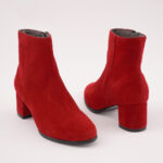 Ghete Scurte Rosii cu Toc Vagam0706 - imagine 3