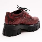 Pantofi Bordo cu Talpa Inalta 1162 - imagine 3