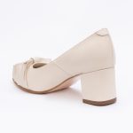 Pantofi Crem cu Toc Gros Vagam1556 - imagine 2