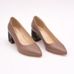 Pantofi Bej cu Toc Gros Vagam0755 - imagine 7