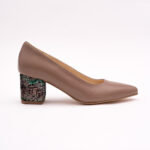 Pantofi Bej cu Toc Gros Vagam0755 - imagine 5