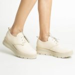 Pantofi Crem cu Siret si Talpa Inalta 1716 - imagine 4