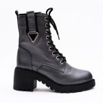 Ghete Gri cu Siret si Fermoar Lateral Vagam1653 - imagine 2