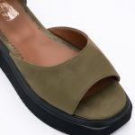 Sandale Verde Olive cu Talpa Inalta Tip Platforma Vagam 1802 - imagine 3