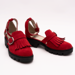 Pantofi Casual Decupati Rosii Vagam 0939 - imagine 5