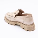 Pantofi Loafers Roz Luciosi cu Franjuri si Talpa Inalta Vagam1769 - imagine 4