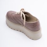 Pantofi Roz Pal cu Siret si Talpa Inalta 1721 - imagine 4