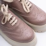 Pantofi Roz Pal cu Siret si Talpa Inalta 1721 - imagine 3