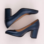 Pantofi Bleumarin cu Toc Gros Vagam0684 - imagine 2