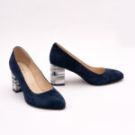 Pantofi Bleumarin cu Toc Gros Vagam0768 - imagine 2
