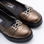 Pantofi Aurii cu Talpa Inalta Vagam1746 - imagine 6