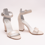 Sandale Crem cu Toc Vagam 0917 - imagine 5