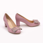 Pantofi Roz cu Toc Gros Vagam0751 - imagine 2