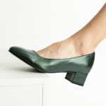 Pantofi Verzi cu Toc Gros Scurt Vagam1728 - imagine 2