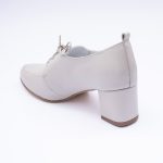 Pantofi Bej cu Siret si Toc Gros Scurt Vagam 1886 - imagine 3